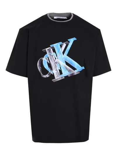 Calvin Klein 3d Monogram Tee T-shirt In Blue