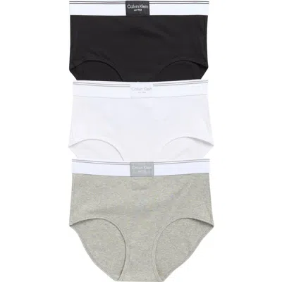 Calvin Klein 3-pack Balance Bikini Briefs In Black/ Grey Heather/ White