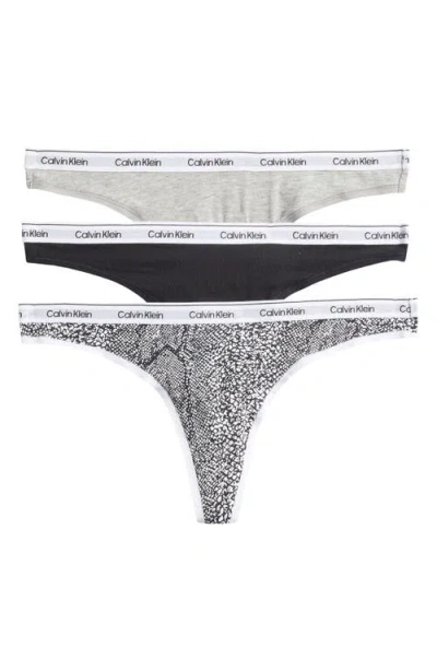 Calvin Klein 3-pack Cotton Thongs In Multi