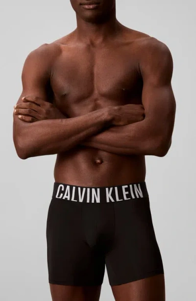 Calvin Klein 3-pack Intense Power Microfiber Boxer Briefs In Black