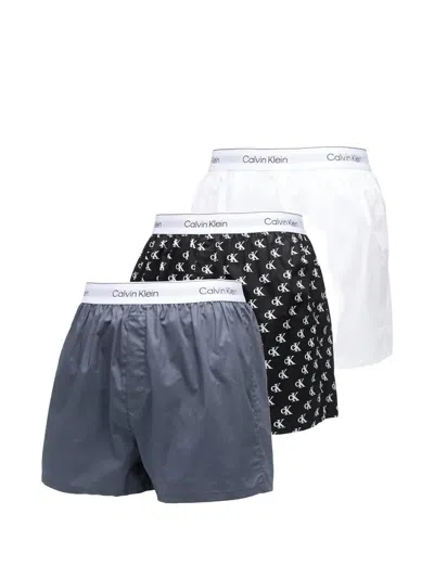Calvin Klein 3-pack Logo-waistband Boxer Shorts In Multi