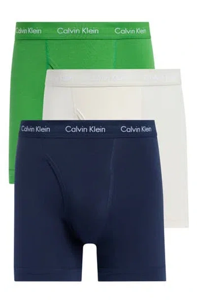 Calvin Klein 3-pack Stretch Cotton Boxer Briefs In Multi