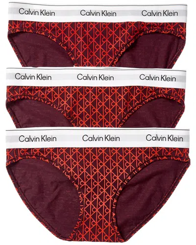 Calvin Klein 3pk Bikini In Red
