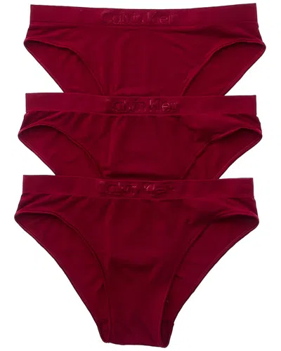 Calvin Klein 3pk Bonded Flex Bikini In Red