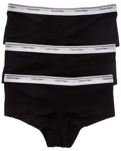 Calvin Klein 3pk Boyshort In Black