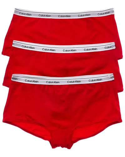Calvin Klein 3pk Boyshort In Red