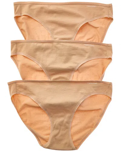 Calvin Klein 3pk Form Bikini In Orange