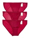 Calvin Klein 3pk Ideal Micro String Bikini In Red