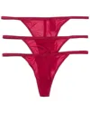 Calvin Klein 3pk Ideal Micro String Thong In Burgundy
