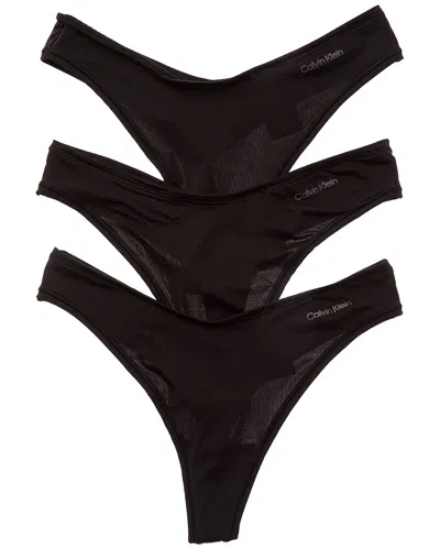 Calvin Klein 3pk Ideal Micro Thong In Animal Print