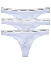 Calvin Klein 3pk Modern Logo Thong In Blue