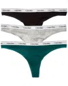 Calvin Klein 3pk Modern Logo Thong In Brown