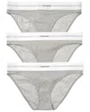 Calvin Klein 3pk Rib Bikini In Gray