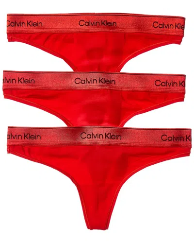 Calvin Klein 3pk Thong In Red