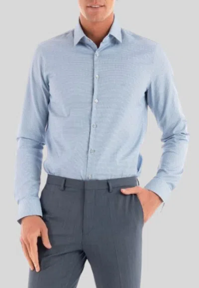 Calvin Klein 3tone Linear Pattern Slim Shirt In Blu