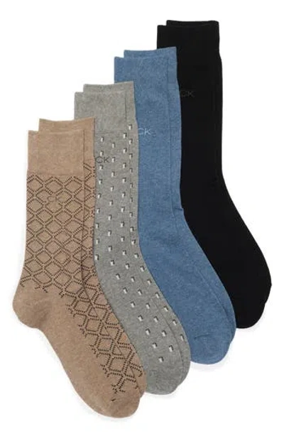 Calvin Klein 4-pack Assorted Crew Socks In Multi