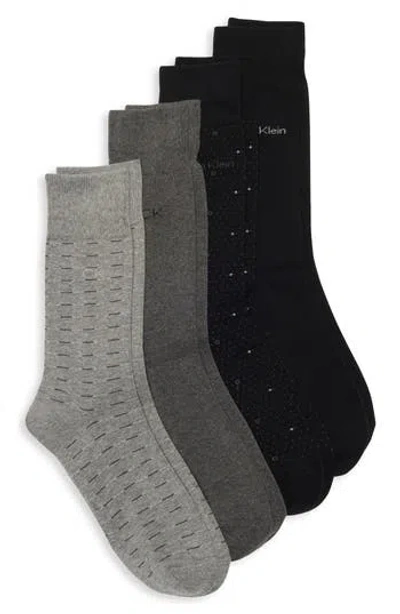Calvin Klein 4-pack Combed Cotton Blend Dress Socks In Multi