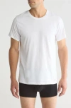 Calvin Klein 4-pack Cotton Crewneck Undershirts In 100 White