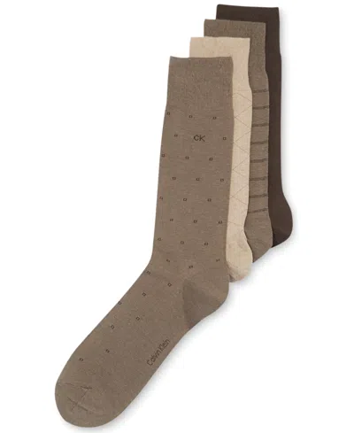 Calvin Klein 4-pack Patterned Dress Socks In Multi