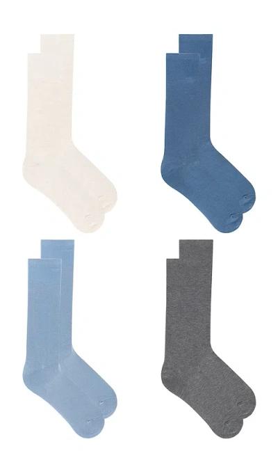 Calvin Klein 4 Pack Rayon Bamboo Dress Crew Socks In Multi