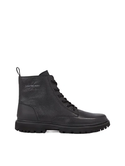 Calvin Klein 40mm Leather Boots In Black