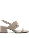 Calvin Klein 45mm Slingback Leather Sandals In Neutrals