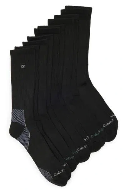 Calvin Klein 5-pack Terry Crew Socks In Black