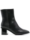 Calvin Klein 50mm Leather Square-toe Ankle Boots In Black