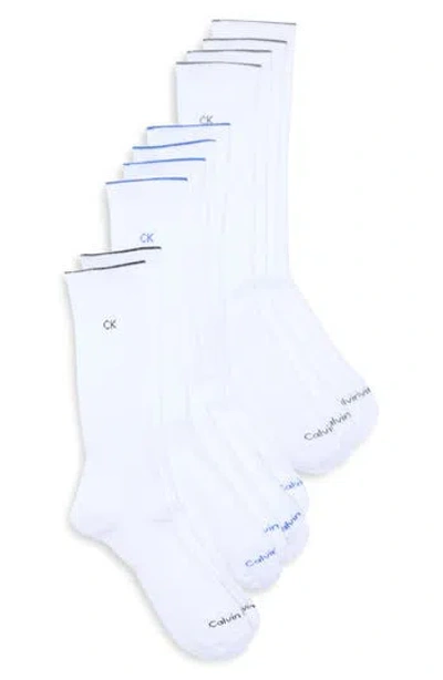 Calvin Klein 5-pack Cushioned Crew Socks In White