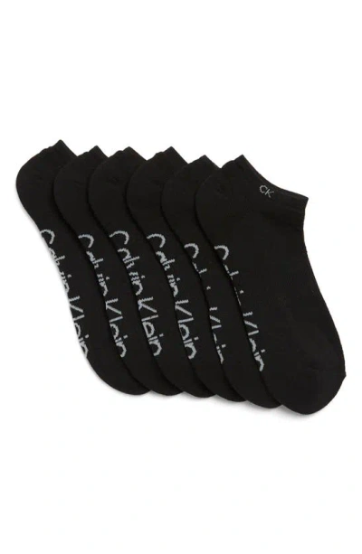 Calvin Klein 6-pack 1/2 Terry Cushion Cut Socks In Black