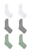 Calvin Klein 6 Pack Basic Cushion Crew Socks In Green