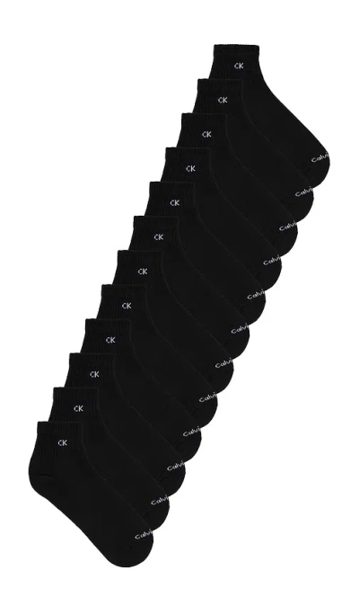 Calvin Klein 6 Pack Basic Cushion Quarter Socks In 블랙