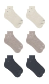 Calvin Klein 6 Pack Basic Cushion Quarter Socks In Blue