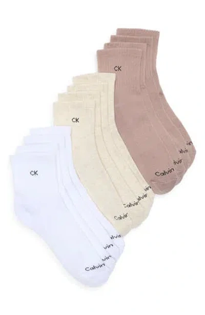 Calvin Klein 6-pack Quarter Socks In Multi