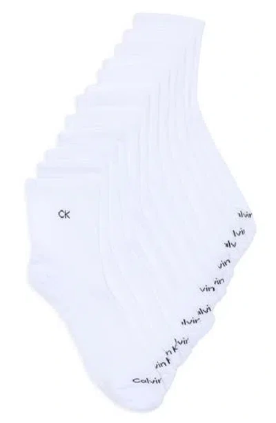 Calvin Klein 6-pack Quarter Socks In White