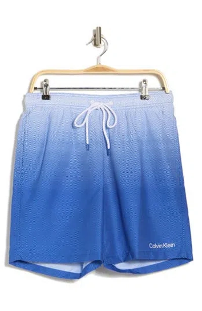 Calvin Klein 7-inch Gradient Dot Swim Trunks In Blue