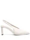 Calvin Klein 70mm Slingback Leather Pumps In Neutrals