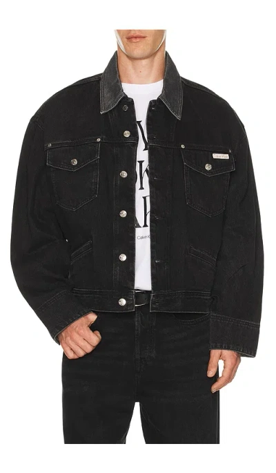 Calvin Klein 80s Icon Trucker Jacket In Black