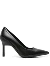 Calvin Klein 90mm Pointed-toe Leather Pumps In Black