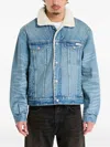 Calvin Klein 90s Sherpa Denim Jacket In Blue