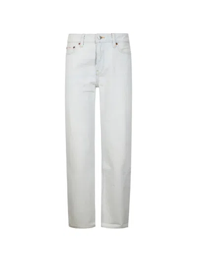 Calvin Klein 90s Straight Basset Blue Jeans In White