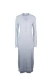 Calvin Klein Midi Wool Dress In Grey