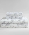 Calvin Klein Tossed Micro Floral 300 Thread Count Sateen Sheet Set In Gray