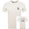 Calvin Klein Abstract Logo T Shirt Cream In White