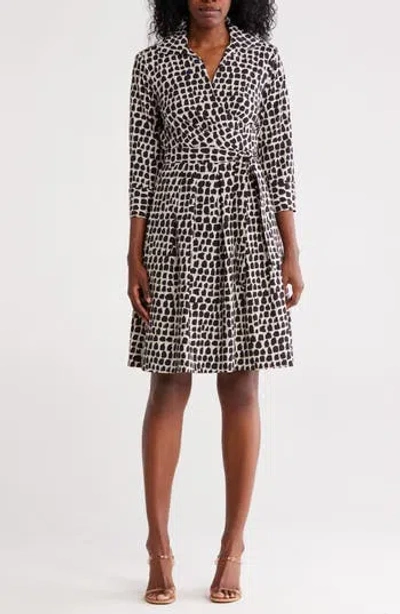 Calvin Klein Abstract Print Faux Wrap Dress