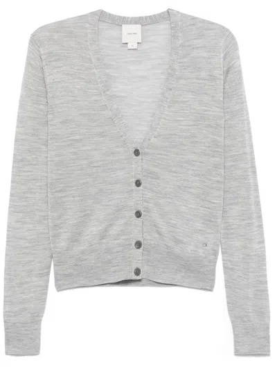 Calvin Klein Acetate Blend Regular Cardi Clothing In Grey