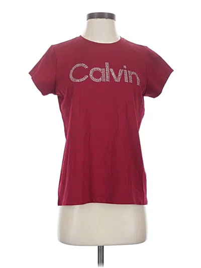 Pre-owned Calvin Klein Active T-shirt In Burgundy
