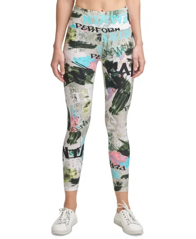 Calvin Klein Activewear Performance Printed Leggings In Crush Fiji In Multi