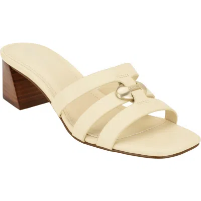 Calvin Klein Adelaide Faux Leather Slide Sandal In Light Natural Leather