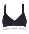 Calvin Klein Logo Lift Bralette With Adjustable Straps And Elastic Band In Black